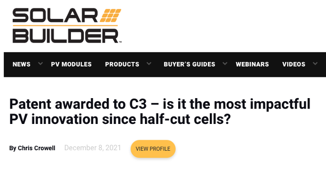 Solar Builder Magazine Takes a Deep Dive on the Disruptive Potential of C3 Technology