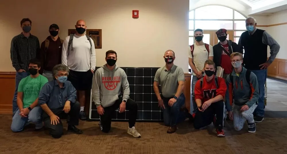 Monmouth College students collaborate with Dr. Ben Damiani to test new C3 panels